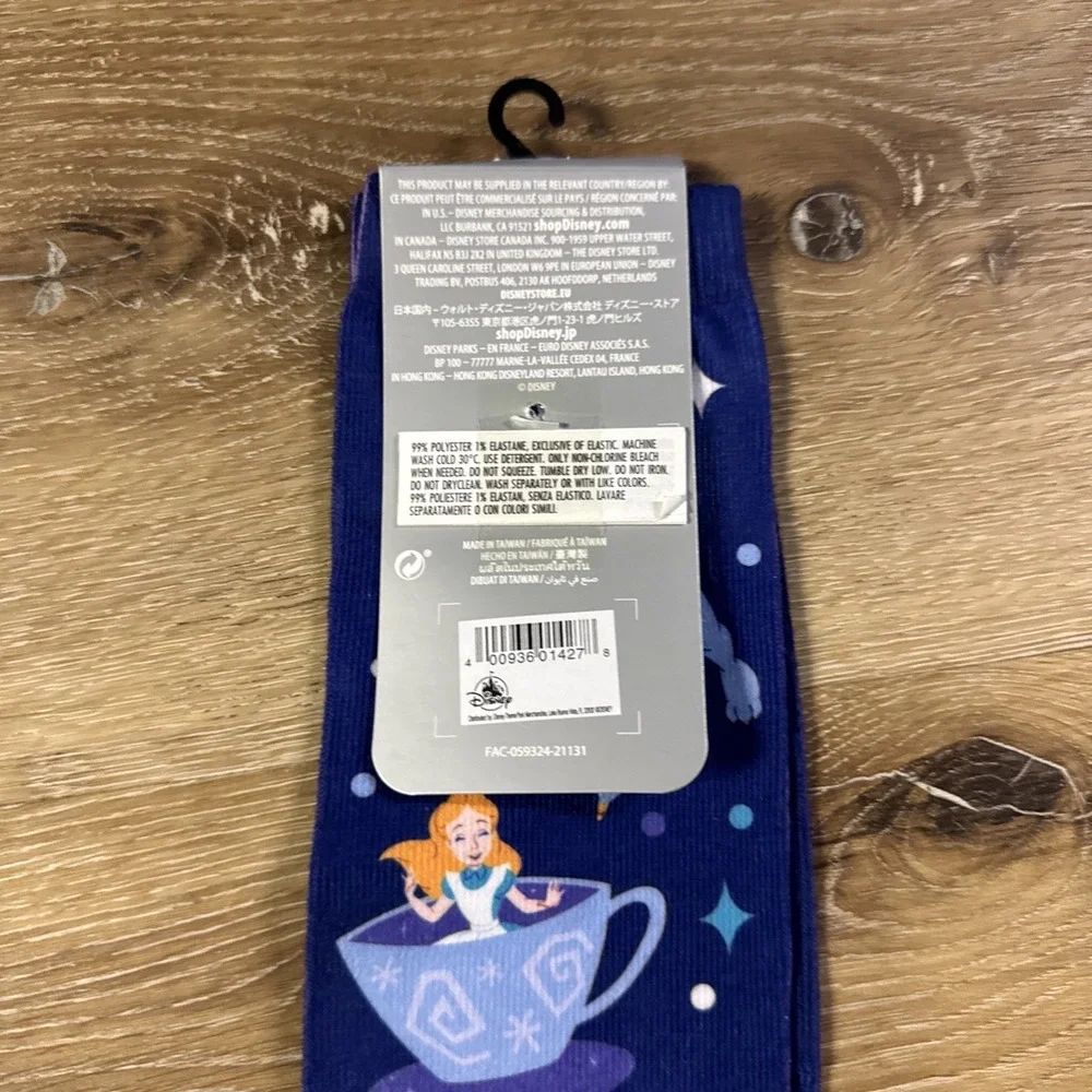 Walt Disney World Parks 50th Anniversary Pair Blue Socks Characters US 6-12 NEW